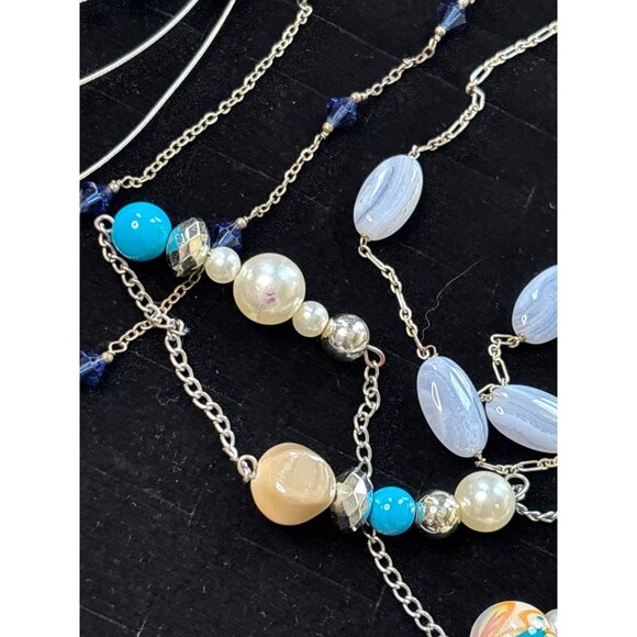 Multi-Layered Beaded Jewelry Set With Necklaces (napier too) Earrings & Turquois - Picture 13 of 16